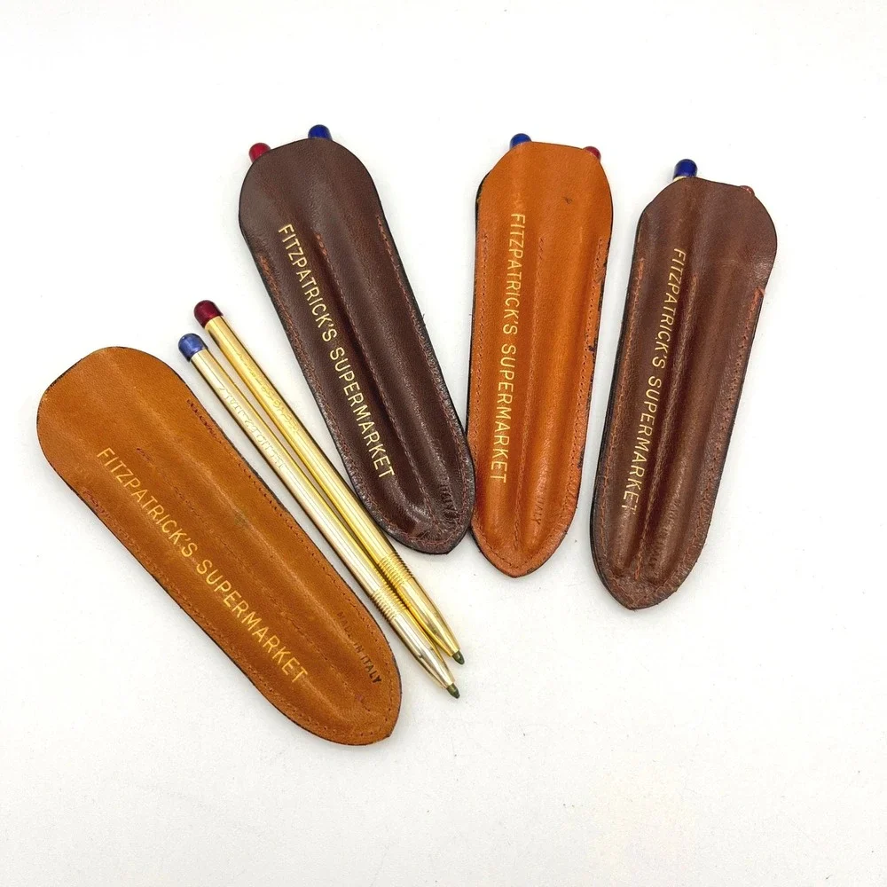 Tecno 62 Italy Gold Fitzpatrick's‎ Supermarket Pen Set in Leather Case